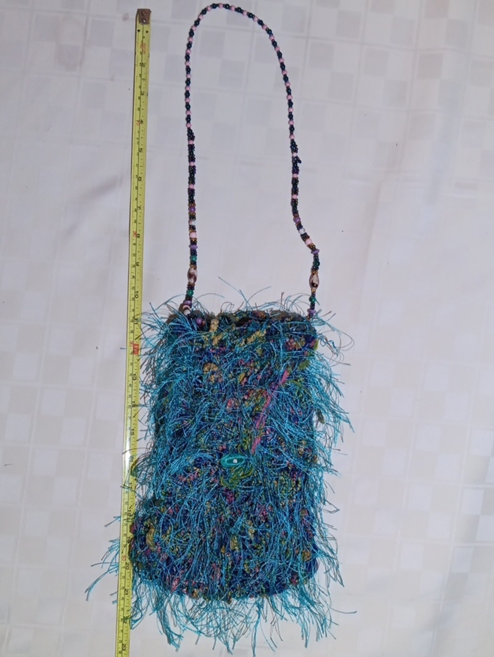 Handmade Turquise Blue Handwoven Decorative Wristlet or Purse